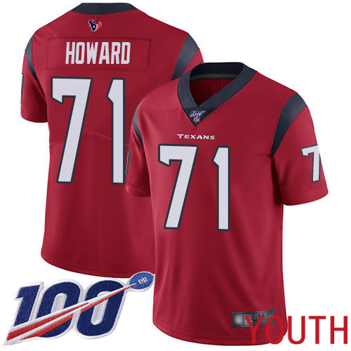 Houston Texans Limited Red Youth Tytus Howard Alternate Jersey NFL Football 71 100th Season Vapor Untouchable